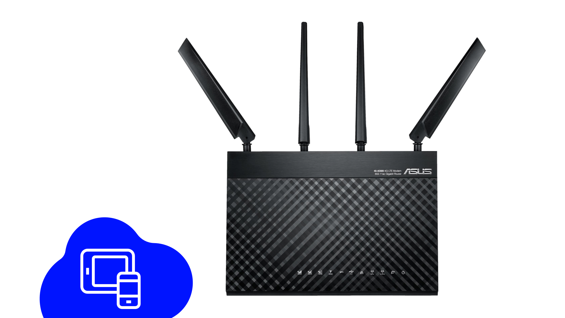 Schwarzer Router von vorne