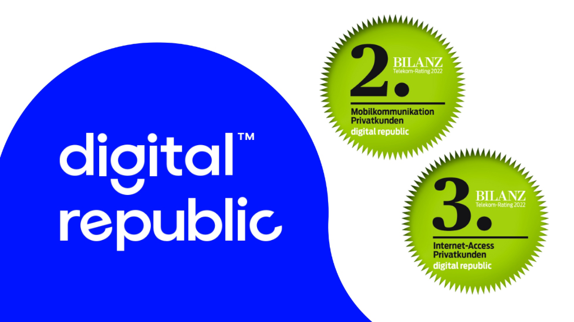 Visual mit den beiden gewonnenen Siegeln und dem Logo von Digital Republic