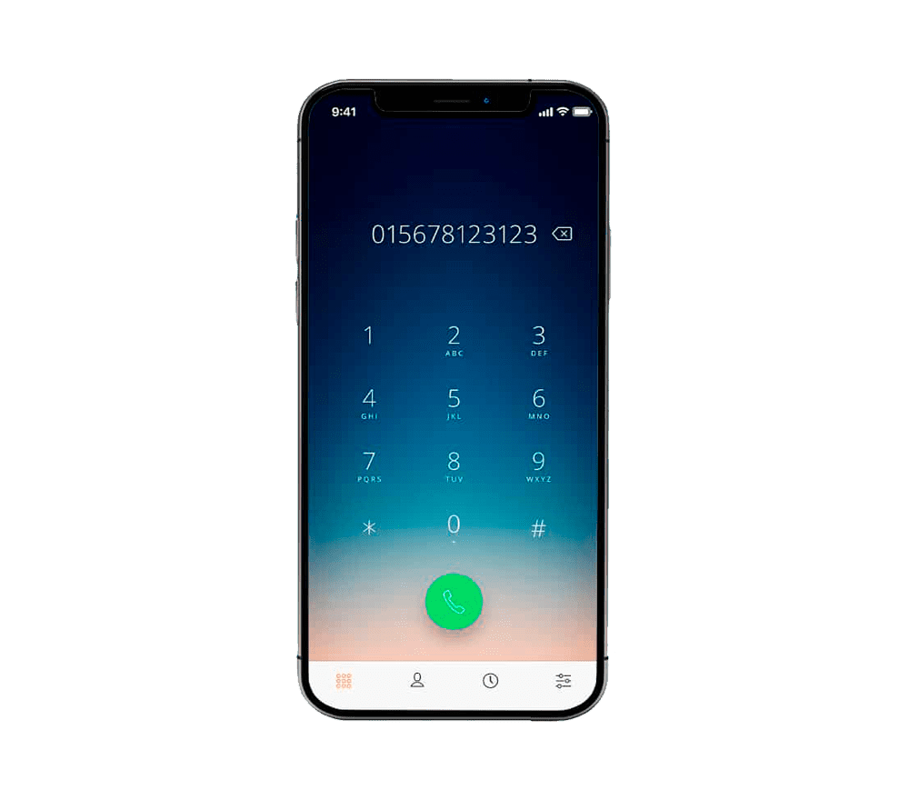 Smartphone mit geöffneter Telefon App