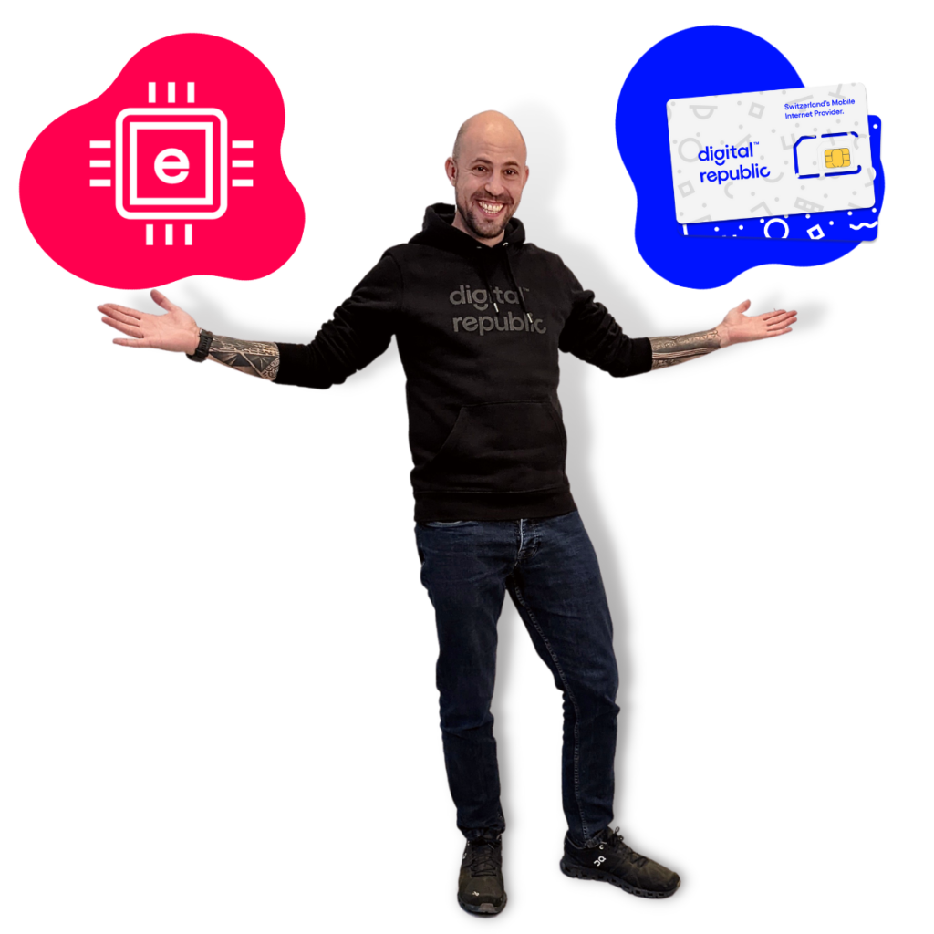 Raphi mit eSIM und klassischer SIM-Karte
