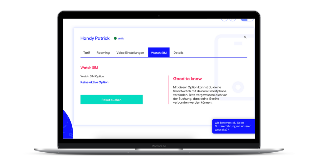 Digital Republic Kundenportal mit Watch SIM Option